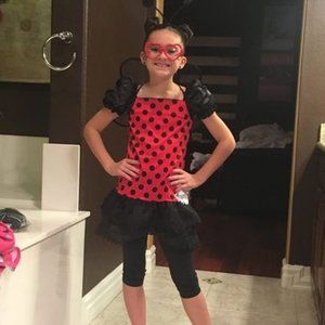 Girls Halloween Ladybug Costume - Size Medium (8-10)